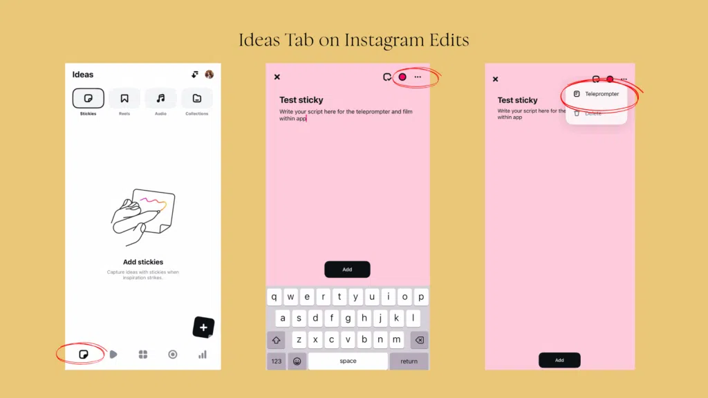 Ideas tab on Instagram Edits